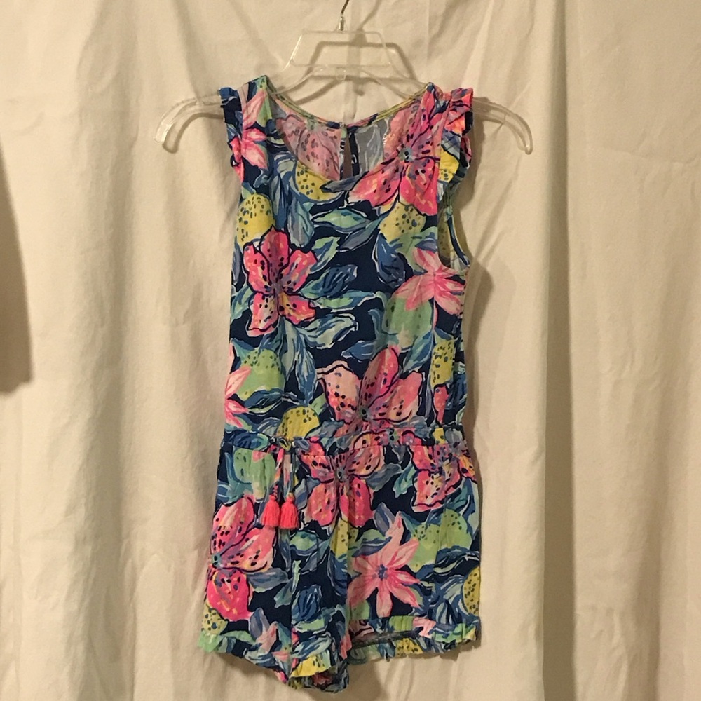 Lilly Pulitzer Floral Kids Romper - Blue, Pink, Yellow